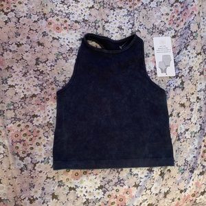 Black Aura Seamed Tank Top
